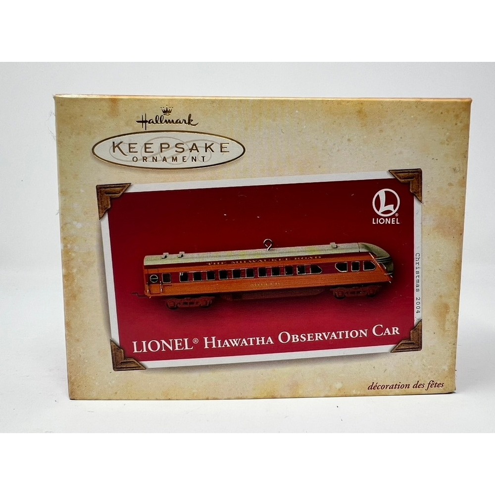 Hallmark Lionel Hiawatha Observation Car Ornament OS Orange Excellent 2004 Metal